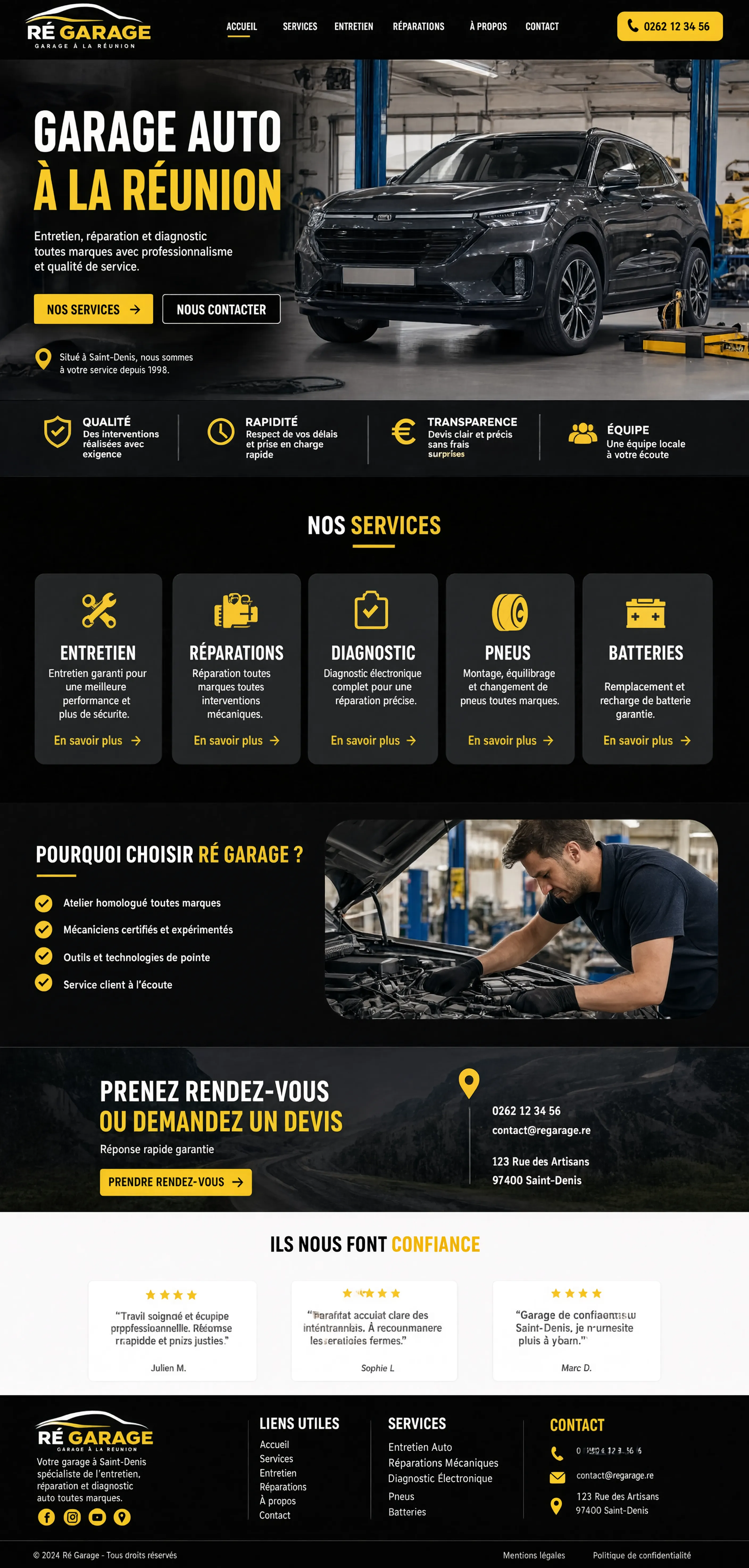 Site internet pour garage auto à La Réunion